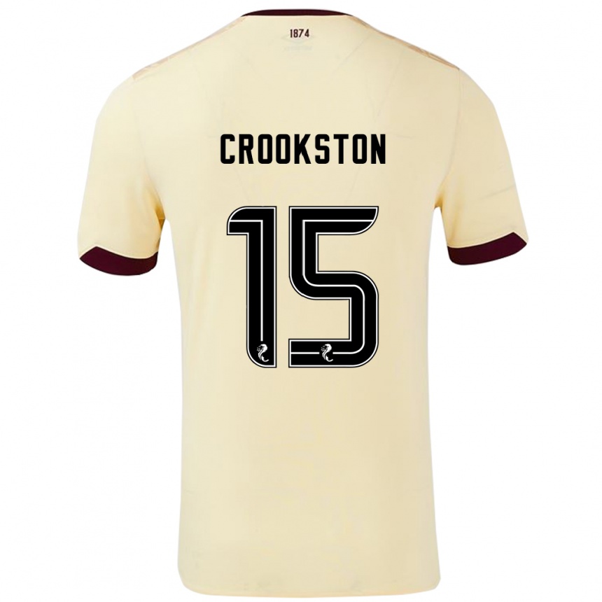 Herren Fußball Gregor Crookston #15 Creme Burgunderrot Auswärtstrikot Trikot 2024/25 T-Shirt Luxemburg