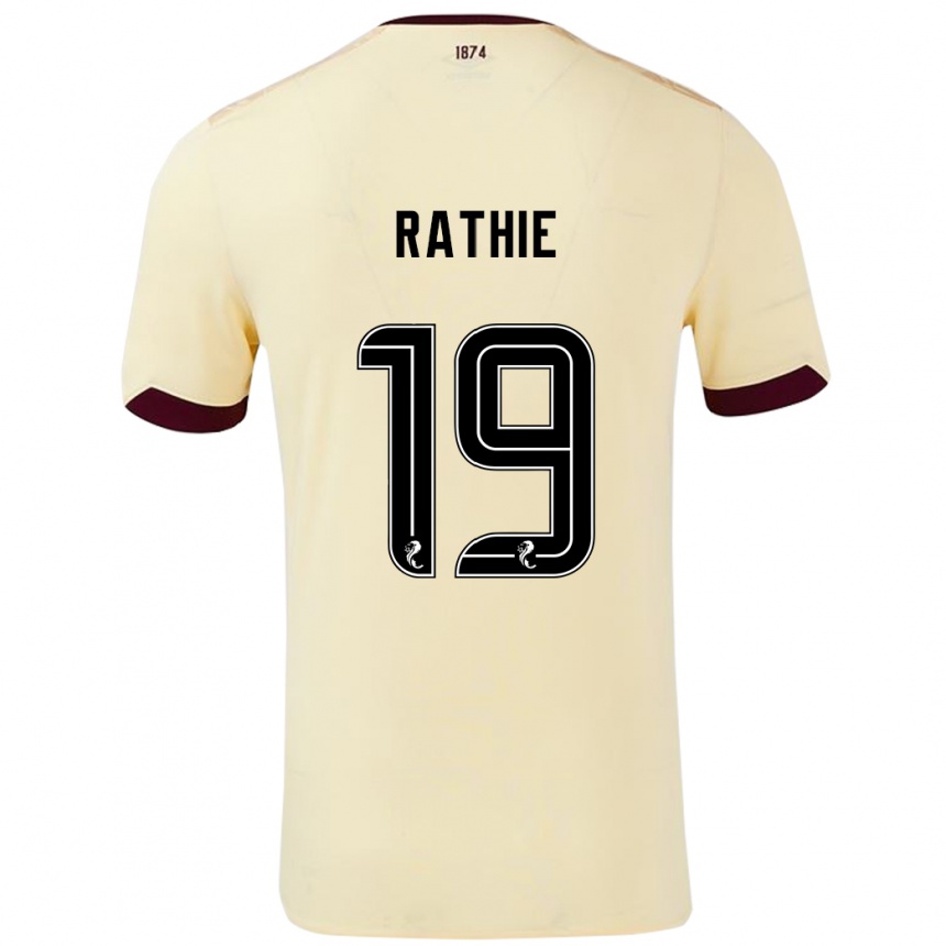 Herren Fußball Luke Rathie #19 Creme Burgunderrot Auswärtstrikot Trikot 2024/25 T-Shirt Luxemburg