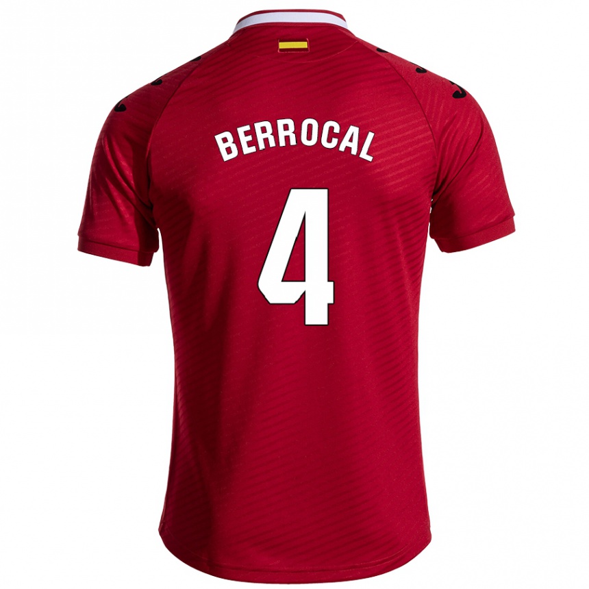 Herren Fußball Juan Berrocal #4 Dunkelrot Auswärtstrikot Trikot 2024/25 T-Shirt Luxemburg