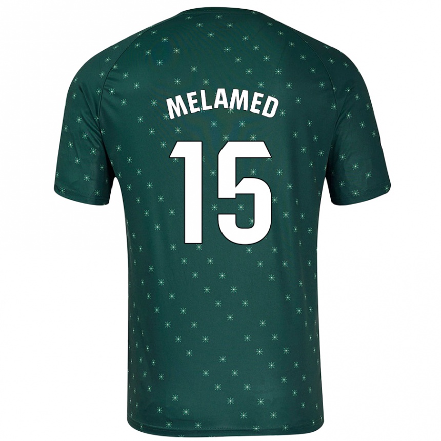 Herren Fußball Nico Melamed #15 Dunkelgrün Auswärtstrikot Trikot 2024/25 T-Shirt Luxemburg