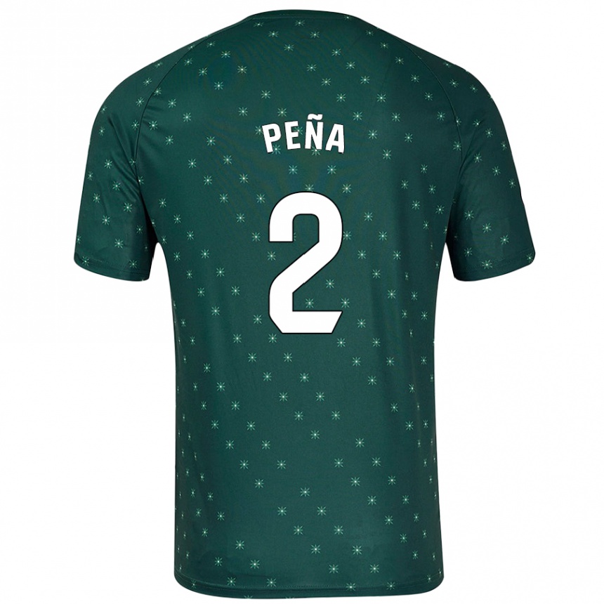 Herren Fußball Miguel Peña #2 Dunkelgrün Auswärtstrikot Trikot 2024/25 T-Shirt Luxemburg