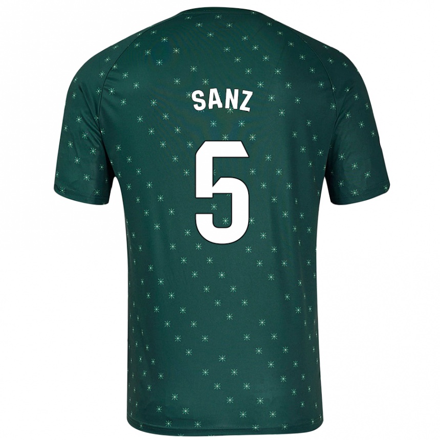 Herren Fußball Paco Sanz #5 Dunkelgrün Auswärtstrikot Trikot 2024/25 T-Shirt Luxemburg