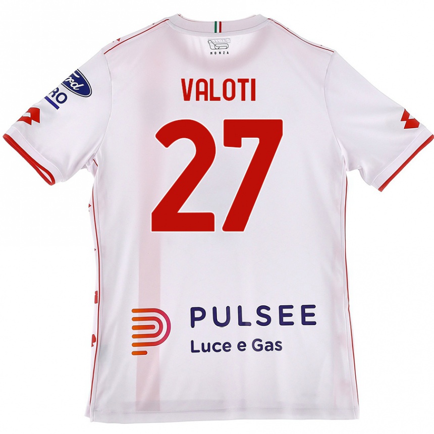 Herren Fußball Mattia Valoti #27 Weiß Rot Auswärtstrikot Trikot 2024/25 T-Shirt Luxemburg