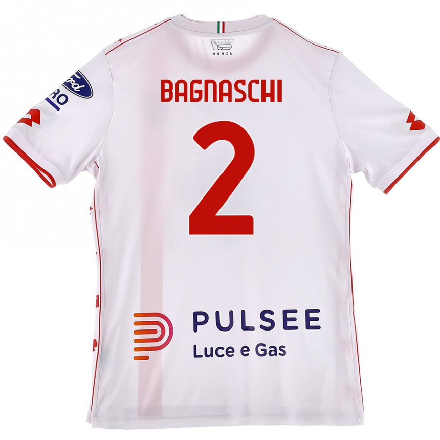 Herren Fußball Alessandro Bagnaschi #2 Weiß Rot Auswärtstrikot Trikot 2024/25 T-Shirt Luxemburg