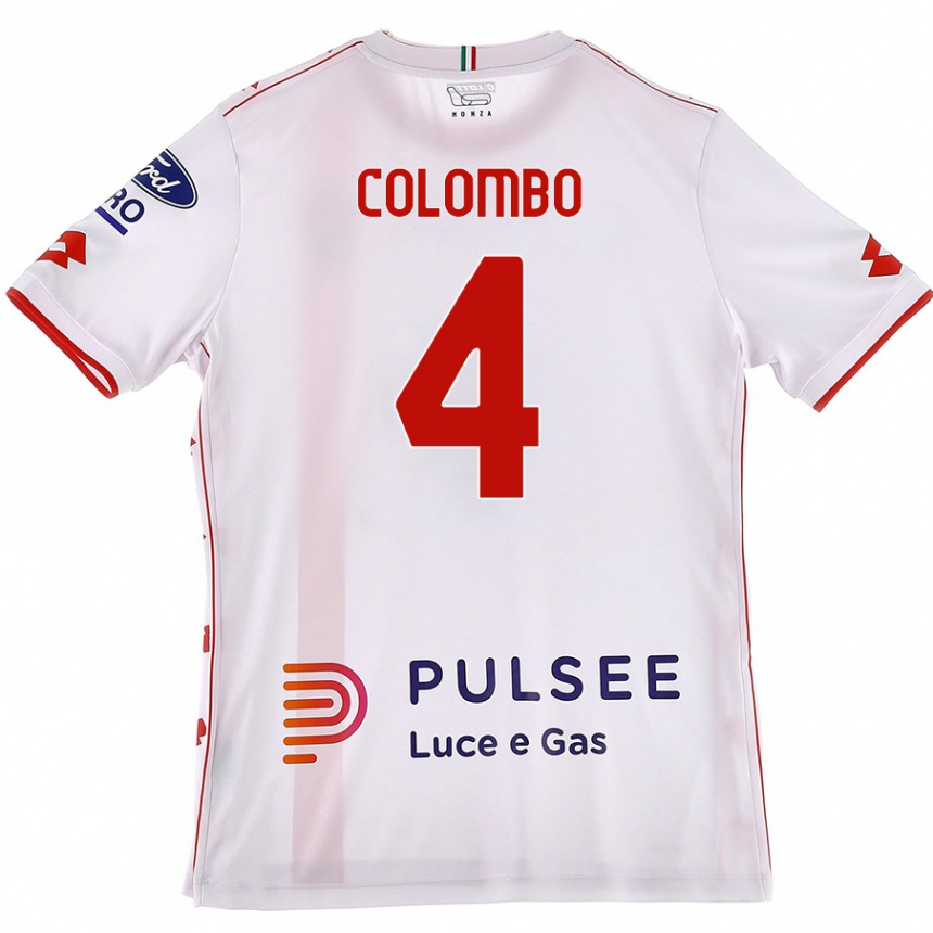 Herren Fußball Leonardo Colombo #4 Weiß Rot Auswärtstrikot Trikot 2024/25 T-Shirt Luxemburg