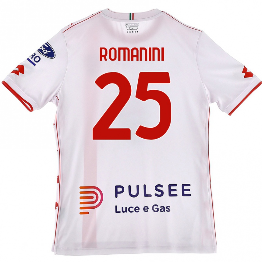 Herren Fußball Andrea Romanini #25 Weiß Rot Auswärtstrikot Trikot 2024/25 T-Shirt Luxemburg