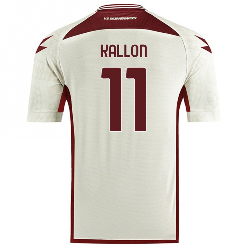 Herren Fußball Yayah Kallon #11 Cremefarben Auswärtstrikot Trikot 2024/25 T-Shirt Luxemburg