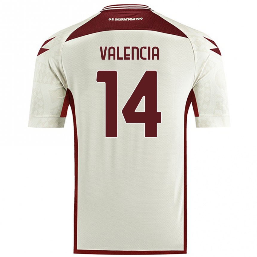 Herren Fußball Diego Valencia #14 Cremefarben Auswärtstrikot Trikot 2024/25 T-Shirt Luxemburg