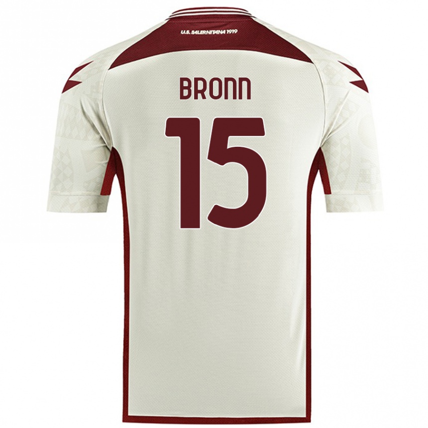 Herren Fußball Dylan Bronn #15 Cremefarben Auswärtstrikot Trikot 2024/25 T-Shirt Luxemburg