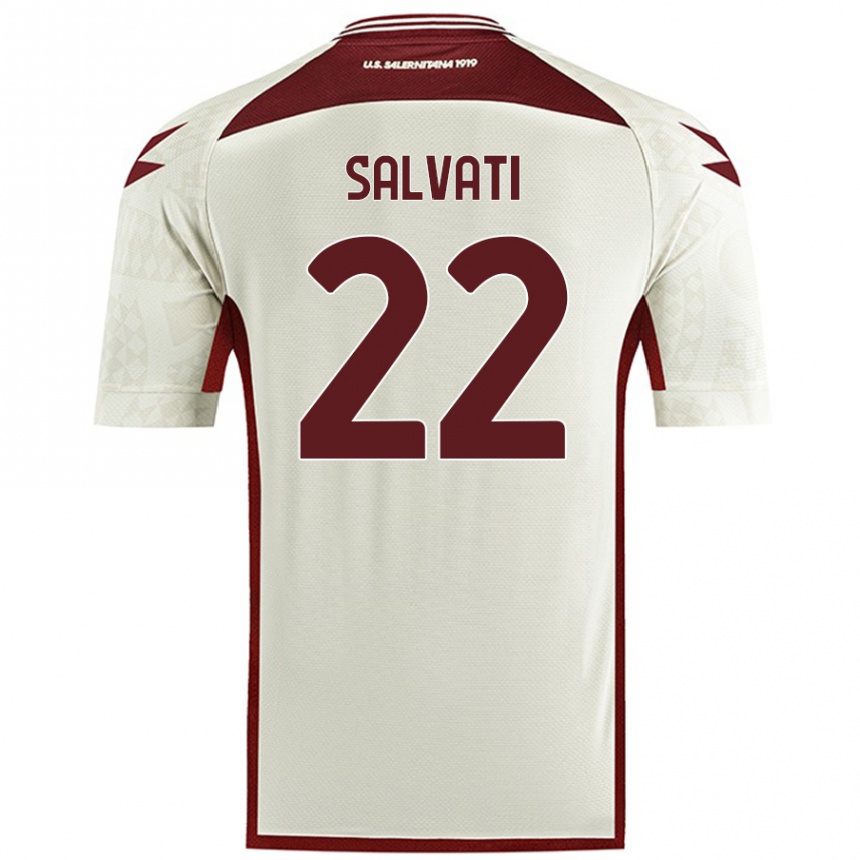 Herren Fußball Gregorio Salvati #22 Cremefarben Auswärtstrikot Trikot 2024/25 T-Shirt Luxemburg