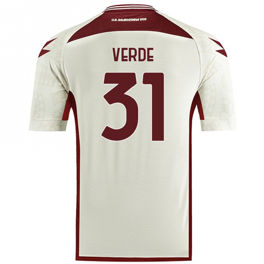 Herren Fußball Daniele Verde #31 Cremefarben Auswärtstrikot Trikot 2024/25 T-Shirt Luxemburg