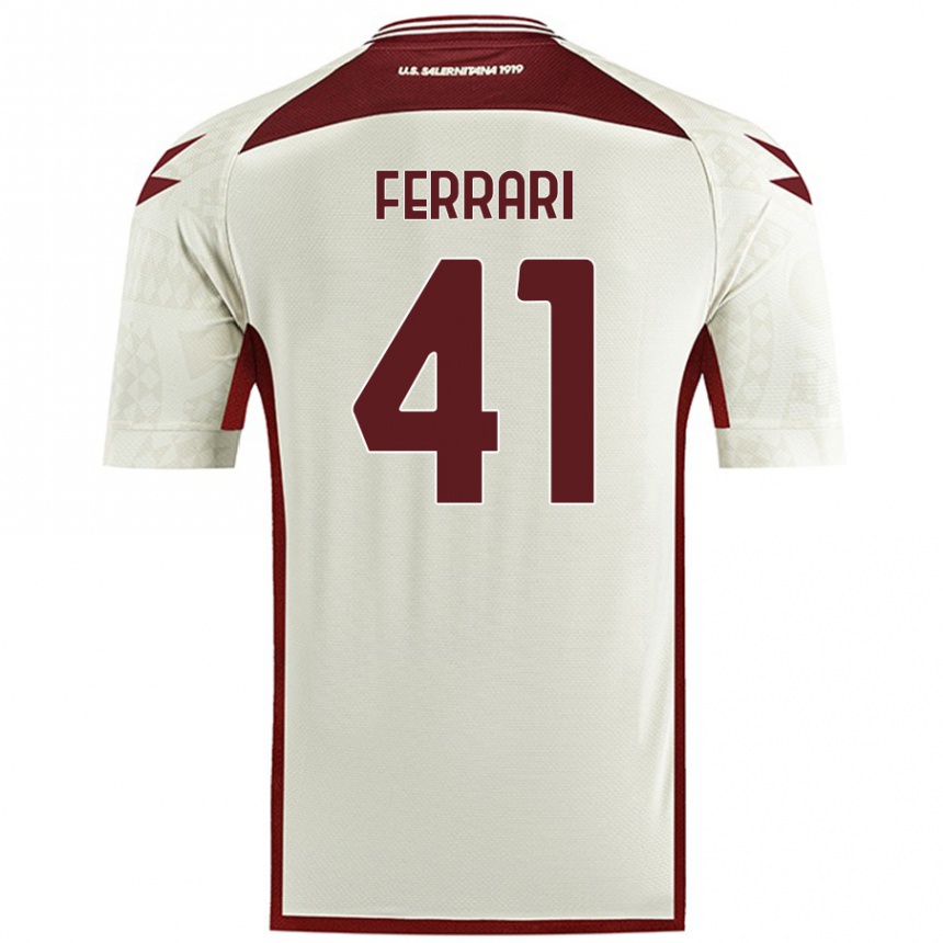 Herren Fußball Tommaso Ferrari #41 Cremefarben Auswärtstrikot Trikot 2024/25 T-Shirt Luxemburg