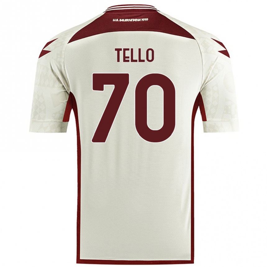 Herren Fußball Andrés Tello #70 Cremefarben Auswärtstrikot Trikot 2024/25 T-Shirt Luxemburg