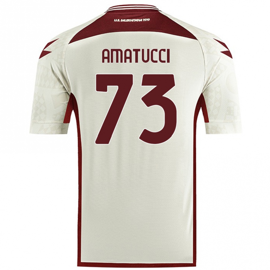 Herren Fußball Lorenzo Amatucci #73 Cremefarben Auswärtstrikot Trikot 2024/25 T-Shirt Luxemburg