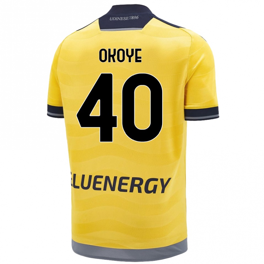 Herren Fußball Maduka Okoye #40 Golden Auswärtstrikot Trikot 2024/25 T-Shirt Luxemburg