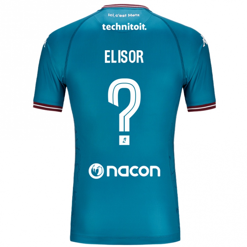 Herren Fußball Simon Elisor #0 Blau Petrol Auswärtstrikot Trikot 2024/25 T-Shirt Luxemburg