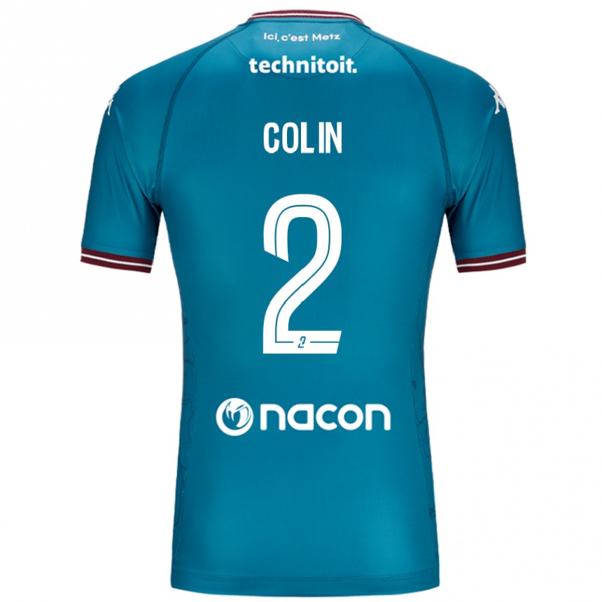 Herren Fußball Maxime Colin #2 Blau Petrol Auswärtstrikot Trikot 2024/25 T-Shirt Luxemburg