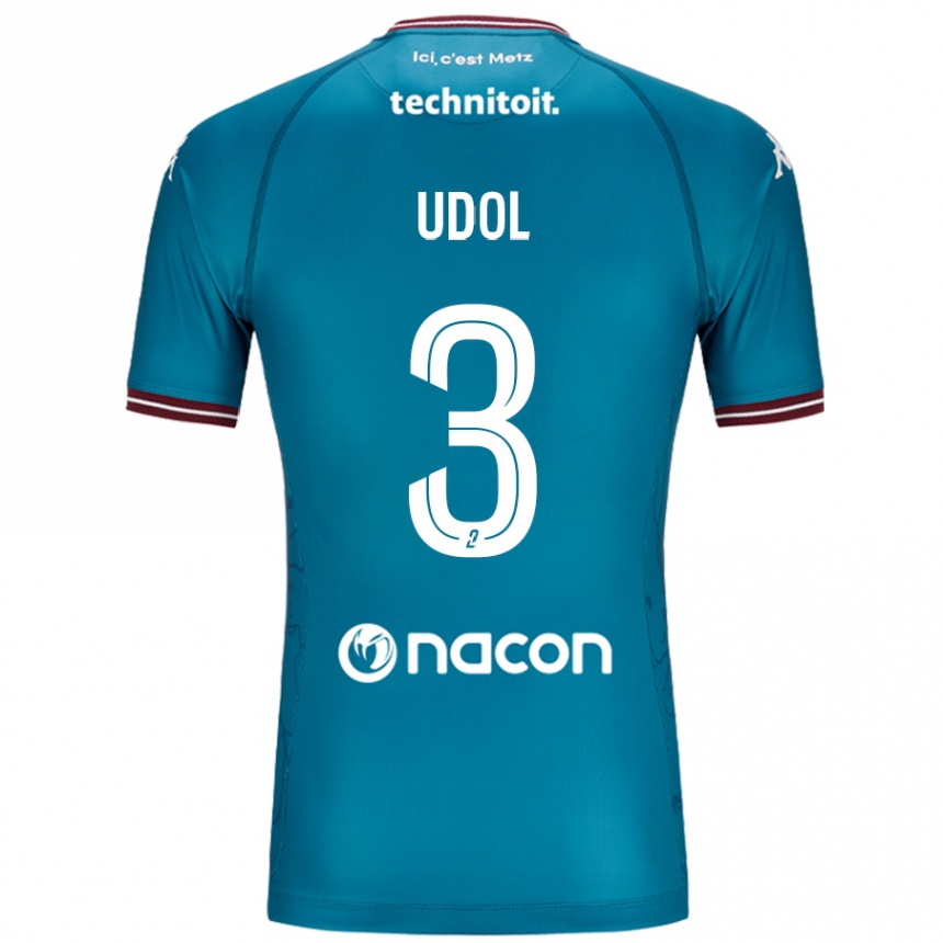 Herren Fußball Matthieu Udol #3 Blau Petrol Auswärtstrikot Trikot 2024/25 T-Shirt Luxemburg