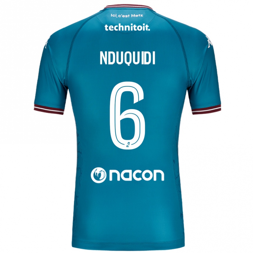 Herren Fußball Joseph Nduquidi #6 Blau Petrol Auswärtstrikot Trikot 2024/25 T-Shirt Luxemburg