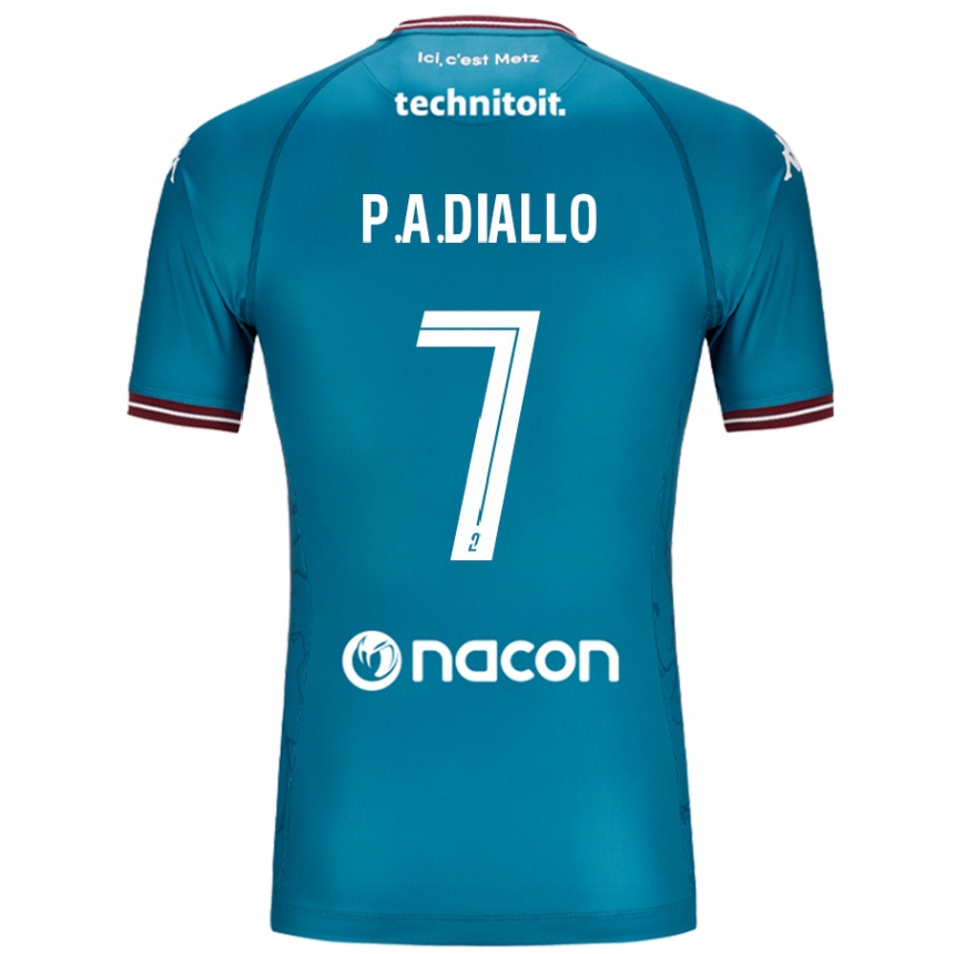 Herren Fußball Papa Amadou Diallo #7 Blau Petrol Auswärtstrikot Trikot 2024/25 T-Shirt Luxemburg