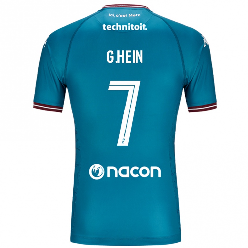 Herren Fußball Gauthier Hein #7 Blau Petrol Auswärtstrikot Trikot 2024/25 T-Shirt Luxemburg