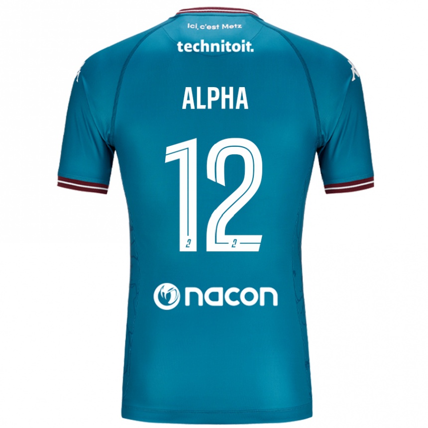 Herren Fußball Alpha Touré #12 Blau Petrol Auswärtstrikot Trikot 2024/25 T-Shirt Luxemburg