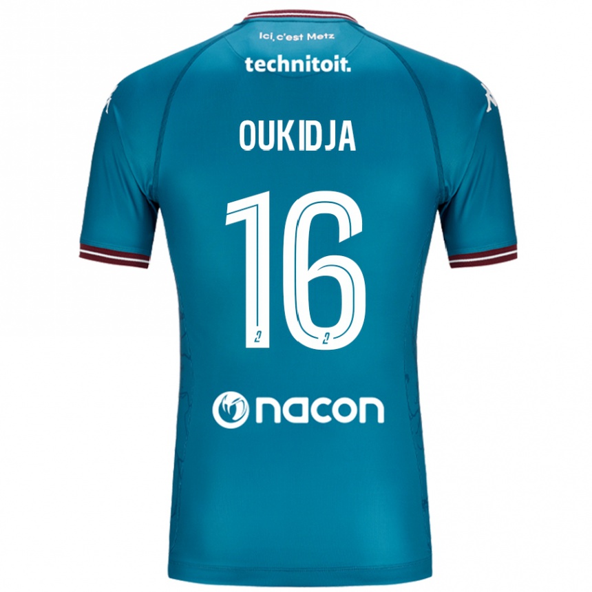 Herren Fußball Alexandre Oukidja #16 Blau Petrol Auswärtstrikot Trikot 2024/25 T-Shirt Luxemburg