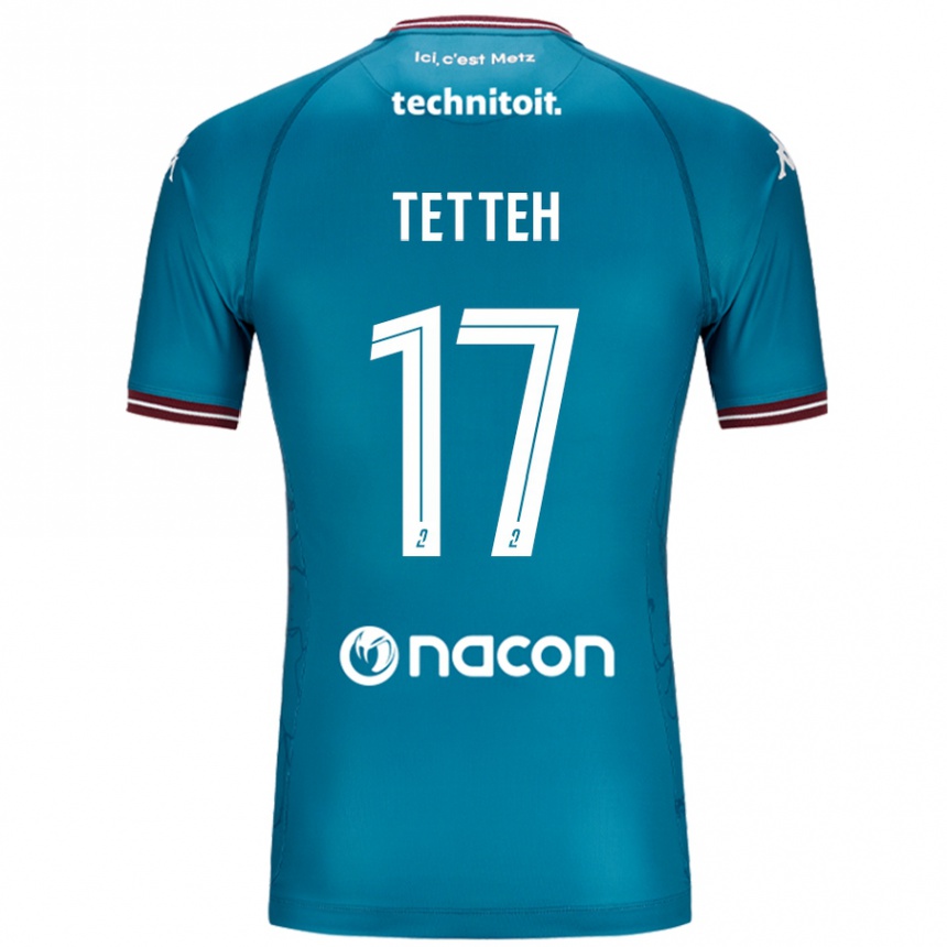 Herren Fußball Benjamin Tetteh #17 Blau Petrol Auswärtstrikot Trikot 2024/25 T-Shirt Luxemburg