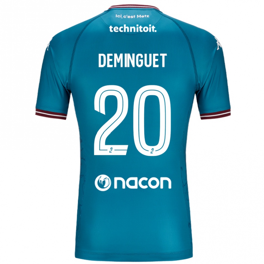 Herren Fußball Jessy Deminguet #20 Blau Petrol Auswärtstrikot Trikot 2024/25 T-Shirt Luxemburg