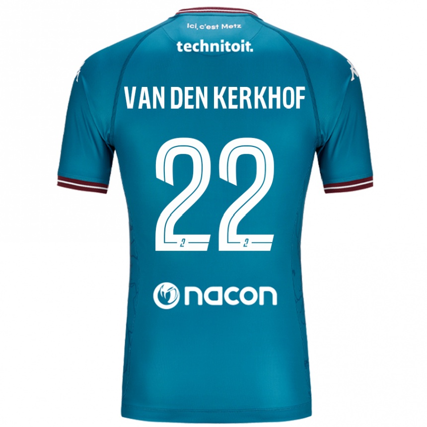 Herren Fußball Kevin Van Den Kerkhof #22 Blau Petrol Auswärtstrikot Trikot 2024/25 T-Shirt Luxemburg