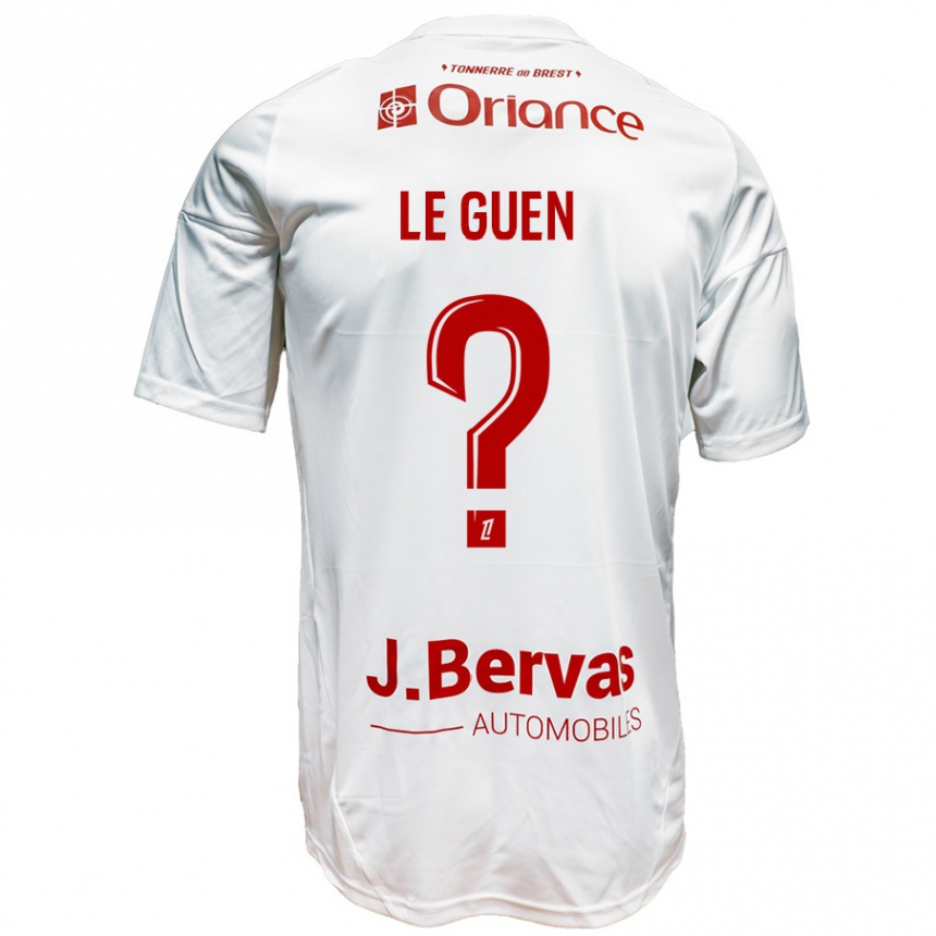 Herren Fußball Raphaël Le Guen #0 Weiß Rot Auswärtstrikot Trikot 2024/25 T-Shirt Luxemburg