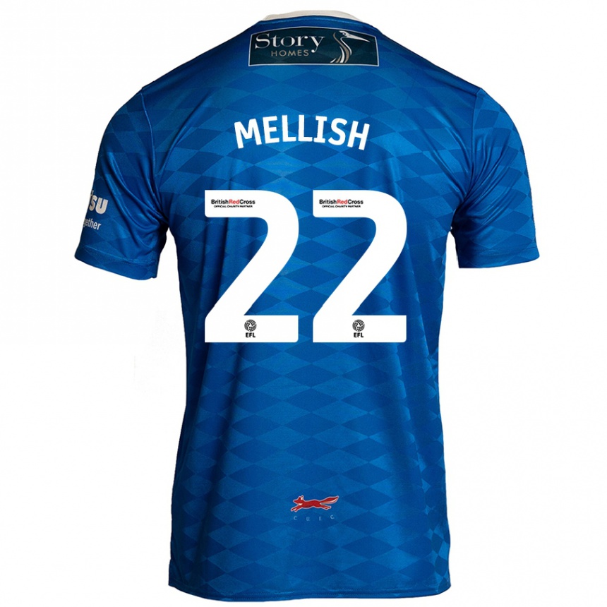 Damen Fußball Jon Mellish #22 Blau Heimtrikot Trikot 2024/25 T-Shirt Luxemburg