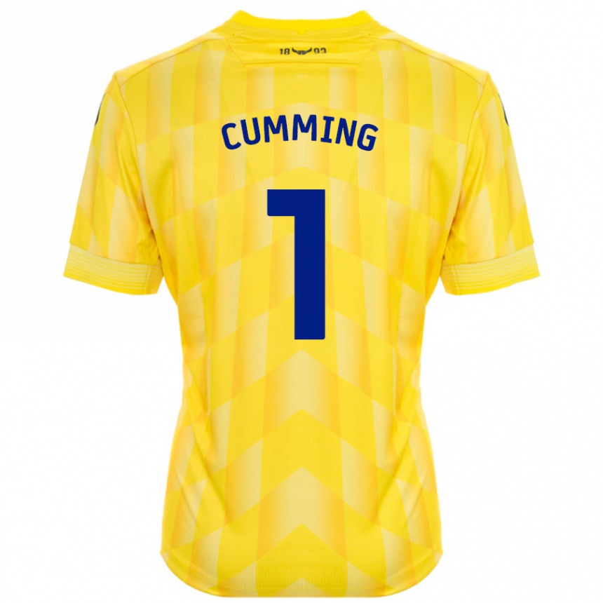 Damen Fußball Jamie Cumming #1 Gelb Heimtrikot Trikot 2024/25 T-Shirt Luxemburg