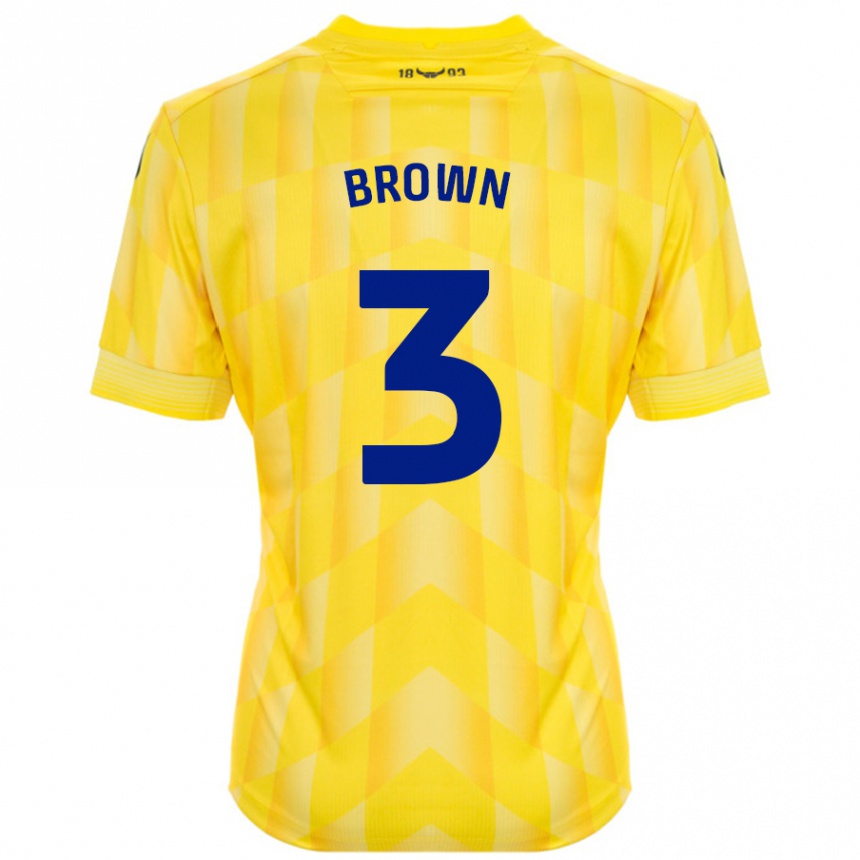 Damen Fußball Ciaron Brown #3 Gelb Heimtrikot Trikot 2024/25 T-Shirt Luxemburg