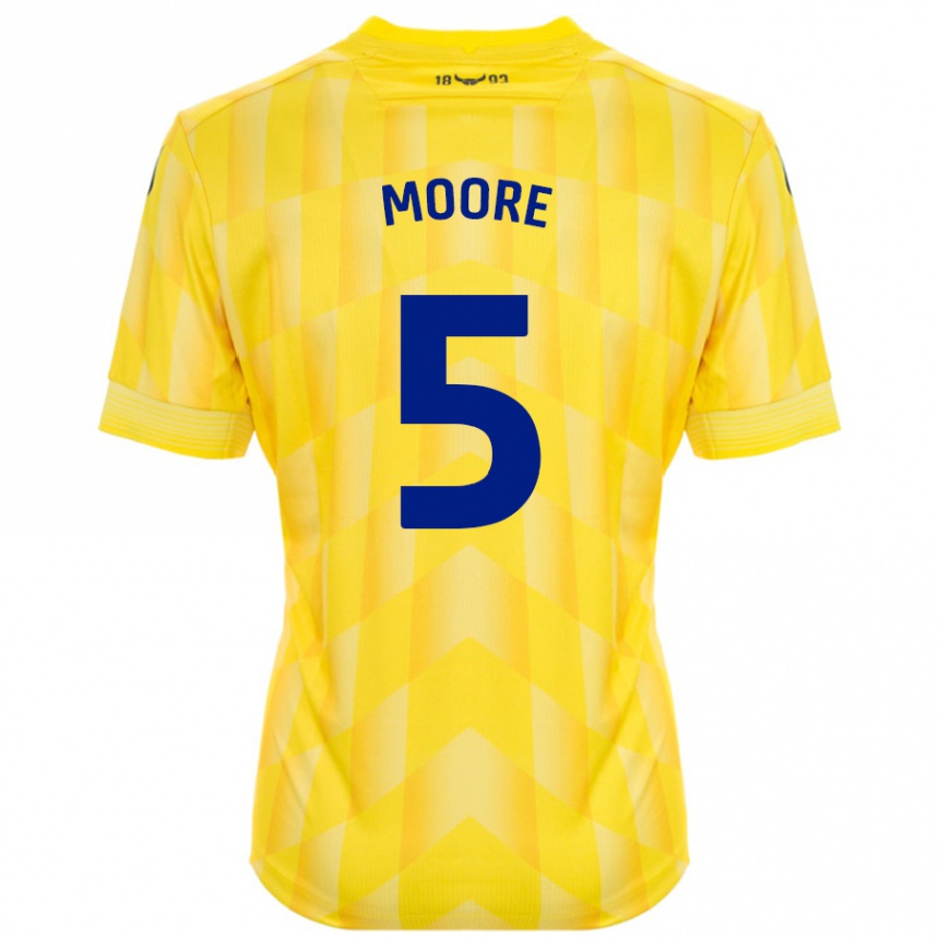 Damen Fußball Elliott Moore #5 Gelb Heimtrikot Trikot 2024/25 T-Shirt Luxemburg