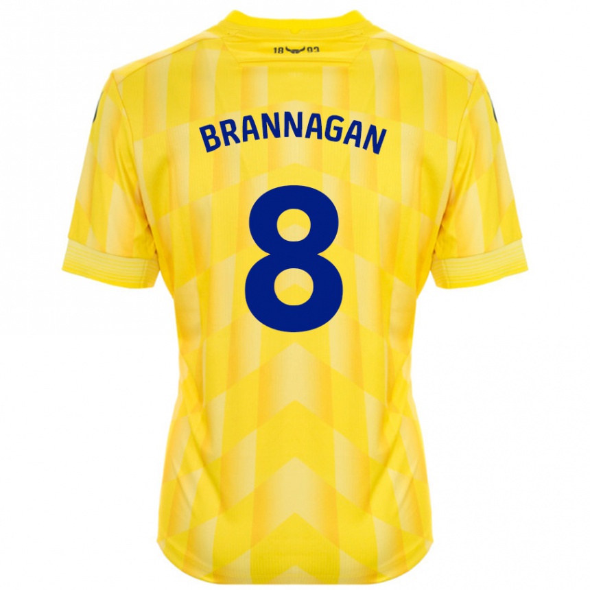 Damen Fußball Cameron Brannagan #8 Gelb Heimtrikot Trikot 2024/25 T-Shirt Luxemburg