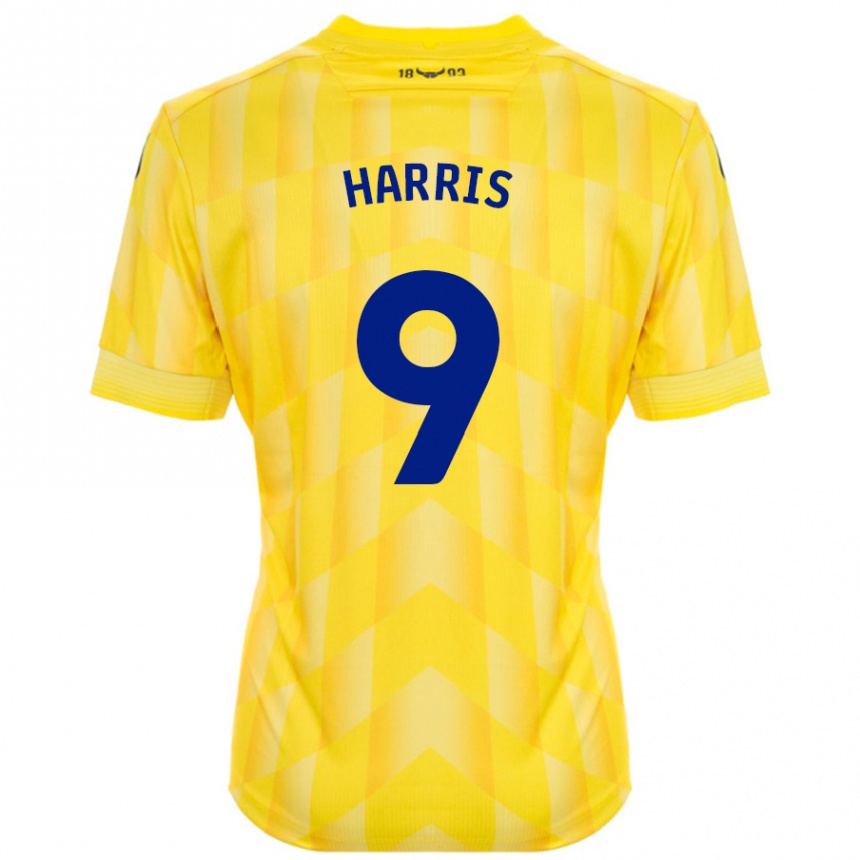 Damen Fußball Mark Harris #9 Gelb Heimtrikot Trikot 2024/25 T-Shirt Luxemburg