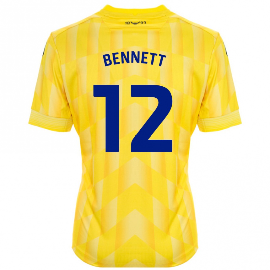 Damen Fußball Joe Bennett #12 Gelb Heimtrikot Trikot 2024/25 T-Shirt Luxemburg