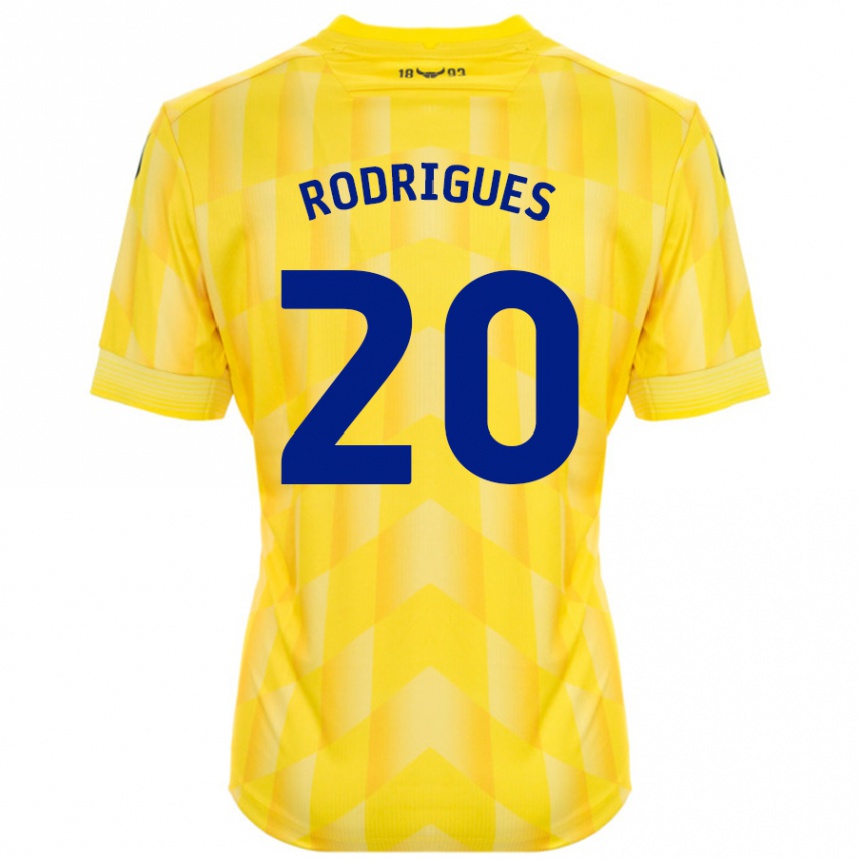 Damen Fußball Rúben Rodrigues #20 Gelb Heimtrikot Trikot 2024/25 T-Shirt Luxemburg