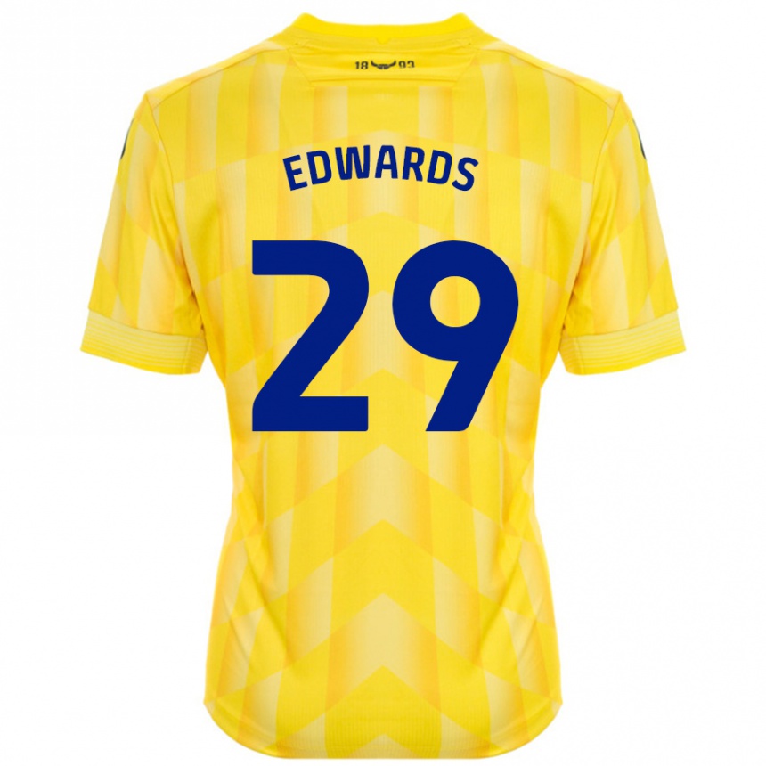 Damen Fußball Kyle Edwards #29 Gelb Heimtrikot Trikot 2024/25 T-Shirt Luxemburg