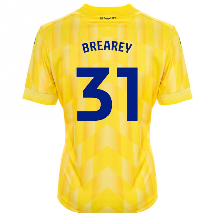 Damen Fußball Eddie Brearey #31 Gelb Heimtrikot Trikot 2024/25 T-Shirt Luxemburg