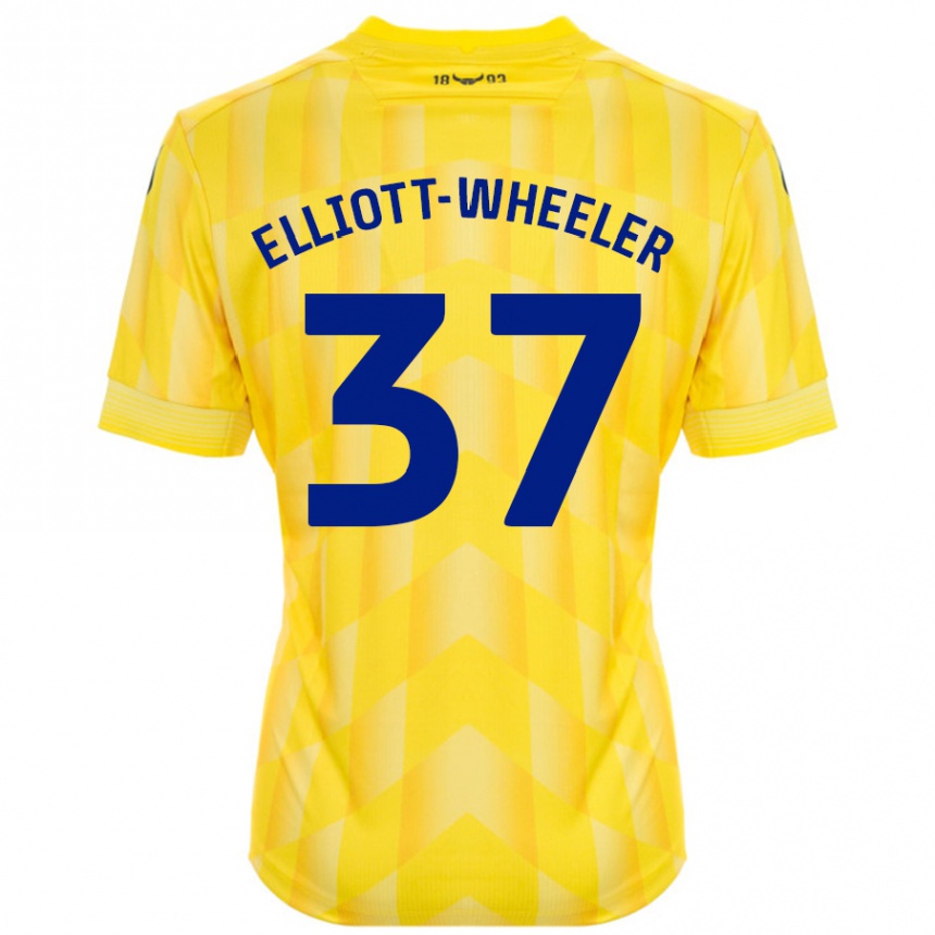 Damen Fußball Aidan Elliott-Wheeler #37 Gelb Heimtrikot Trikot 2024/25 T-Shirt Luxemburg