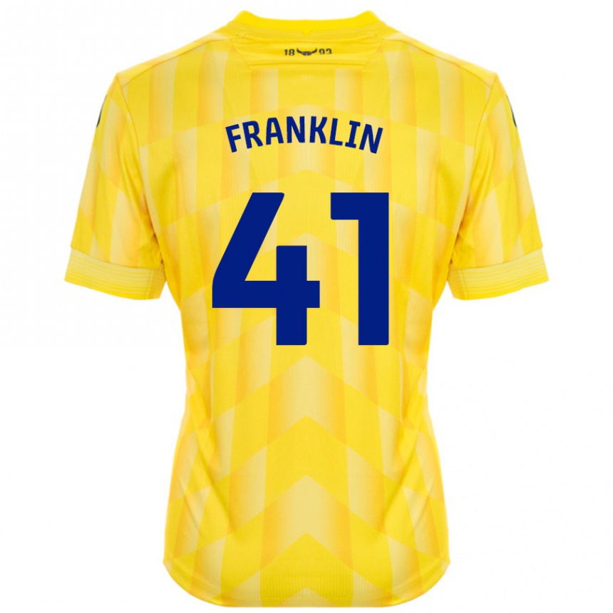 Damen Fußball George Franklin #41 Gelb Heimtrikot Trikot 2024/25 T-Shirt Luxemburg