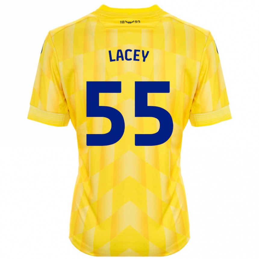 Damen Fußball Aaron Lacey #55 Gelb Heimtrikot Trikot 2024/25 T-Shirt Luxemburg