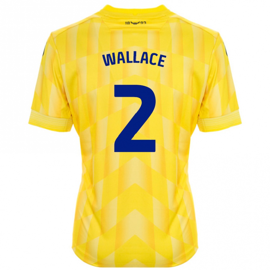 Damen Fußball Emily Wallace #2 Gelb Heimtrikot Trikot 2024/25 T-Shirt Luxemburg