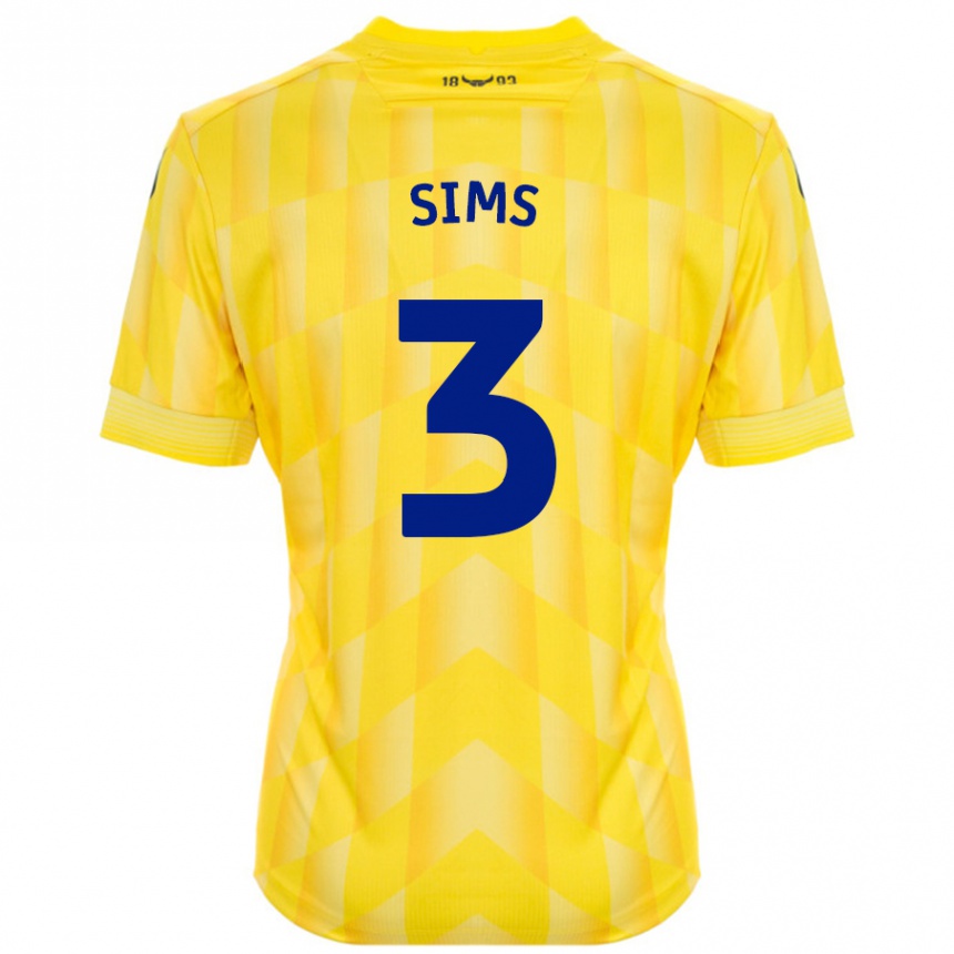 Damen Fußball Gemma Sims #3 Gelb Heimtrikot Trikot 2024/25 T-Shirt Luxemburg