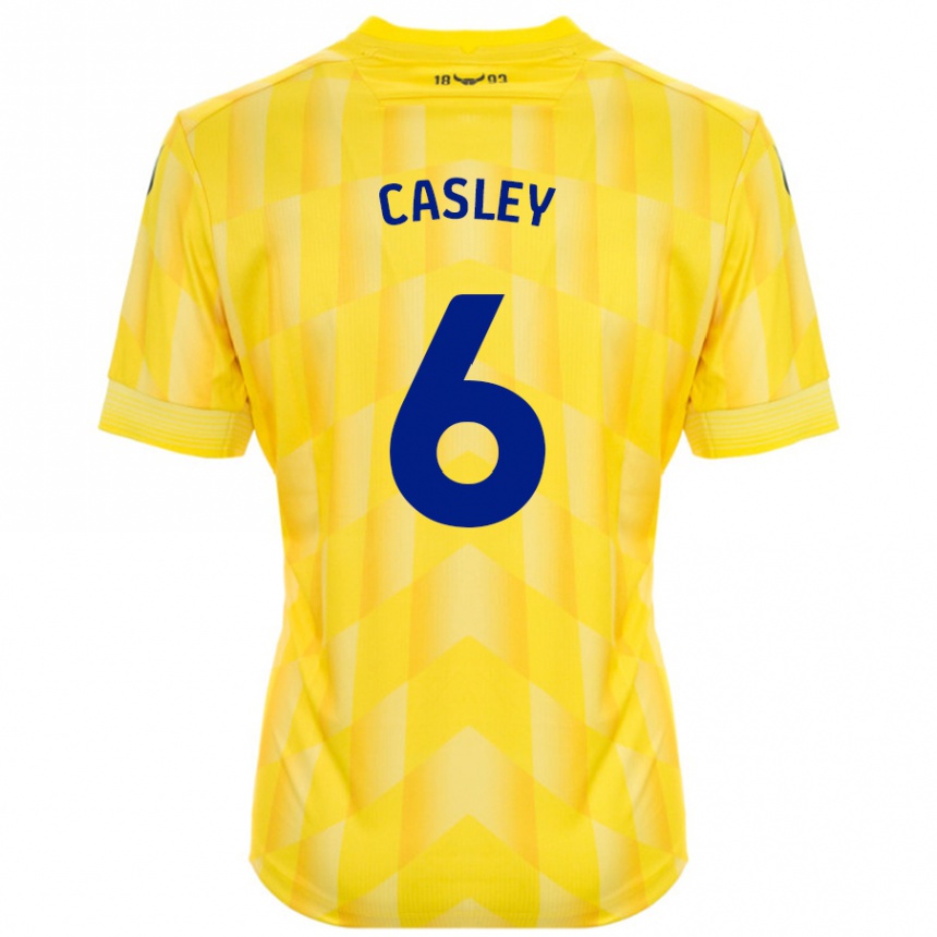 Damen Fußball Riva Casley #6 Gelb Heimtrikot Trikot 2024/25 T-Shirt Luxemburg