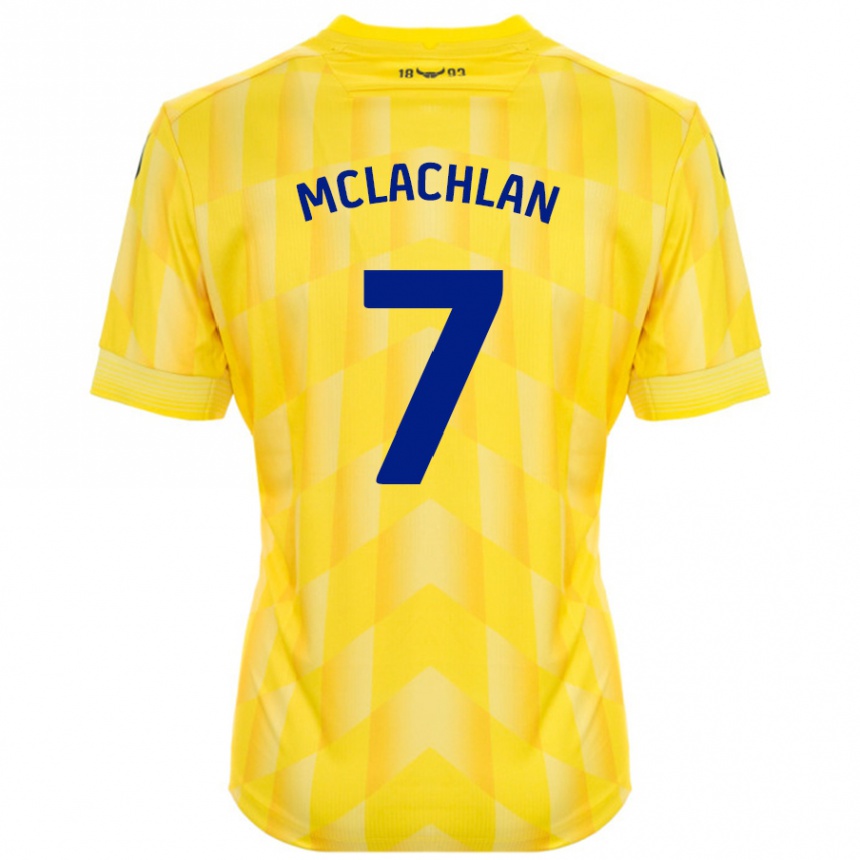 Damen Fußball Daisy Mclachlan #7 Gelb Heimtrikot Trikot 2024/25 T-Shirt Luxemburg