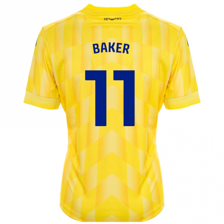 Damen Fußball Sophie Baker #11 Gelb Heimtrikot Trikot 2024/25 T-Shirt Luxemburg