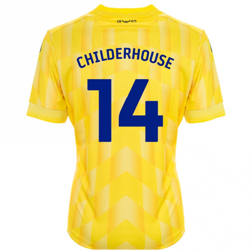 Damen Fußball Molly Childerhouse #14 Gelb Heimtrikot Trikot 2024/25 T-Shirt Luxemburg